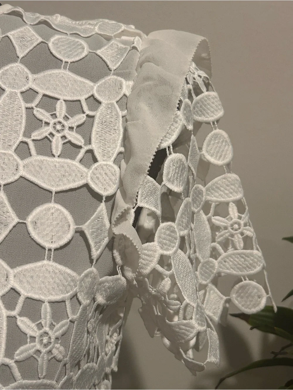 Michael Kors White Lace Mini Dress with Waist Cutout Detail Size 0